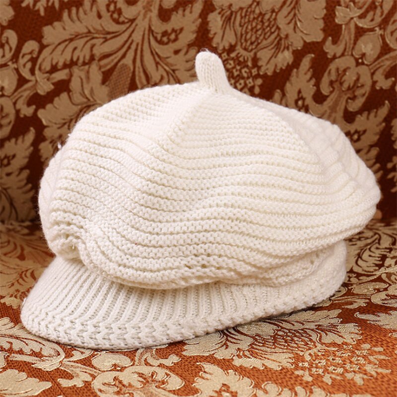 [Aetrends] Vrouw Hoed Gebreide Achthoekige Hoeden Voor Vrouwen Vintage Achthoekige Cap Vrouwen Hoeden Sombrero Mujer Sombrero Z-6598: White