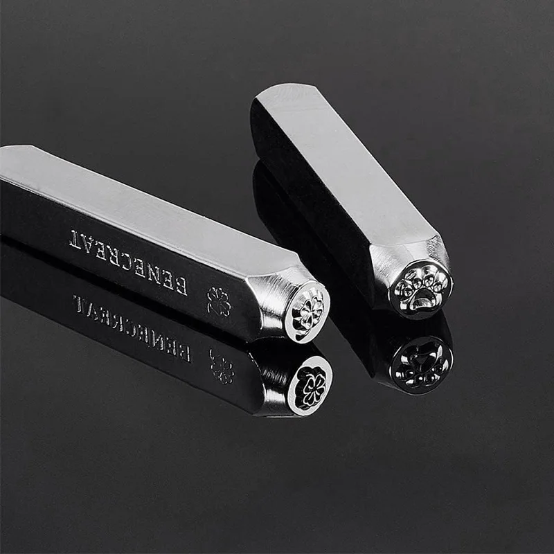Metalen stempels voor het maken van sieraden, ponsstempels, leer hout, leer, doe-het-zelf, beginners en professionals, 6 mm, 1/4"