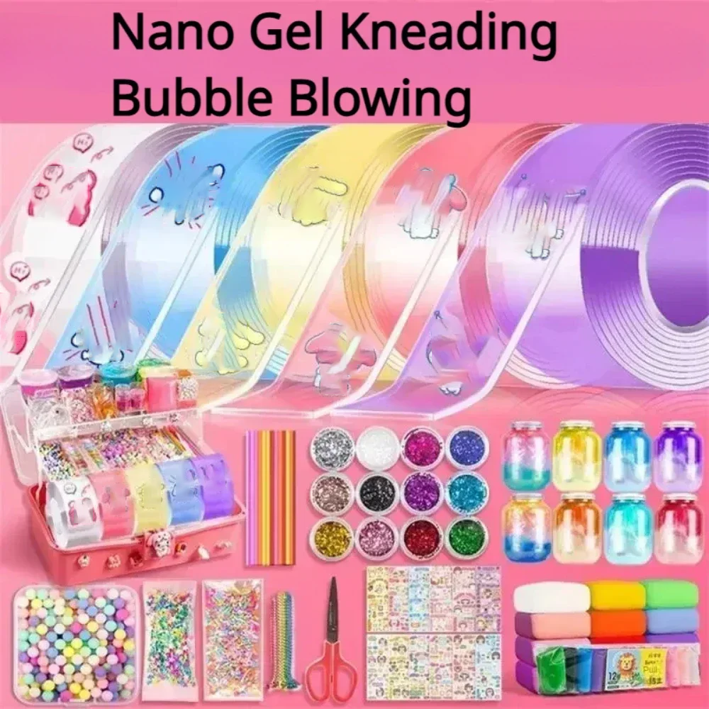 Huisdier Nano Tape Dubbelzijdig Tape Kneden Muziek Bellen Blazen Stress Reliëf Speelgoed Zelfklevende Kit Hardware Huisdecoratie
