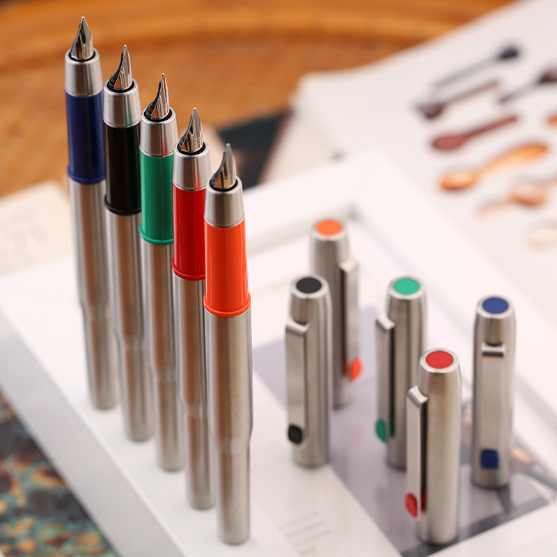 MAJOHN B25 Ball Point Pen/Fountain Pens, Metal Rod Smooth Fine Writing Lines Compact Portable Calligraphy Study School Supplies