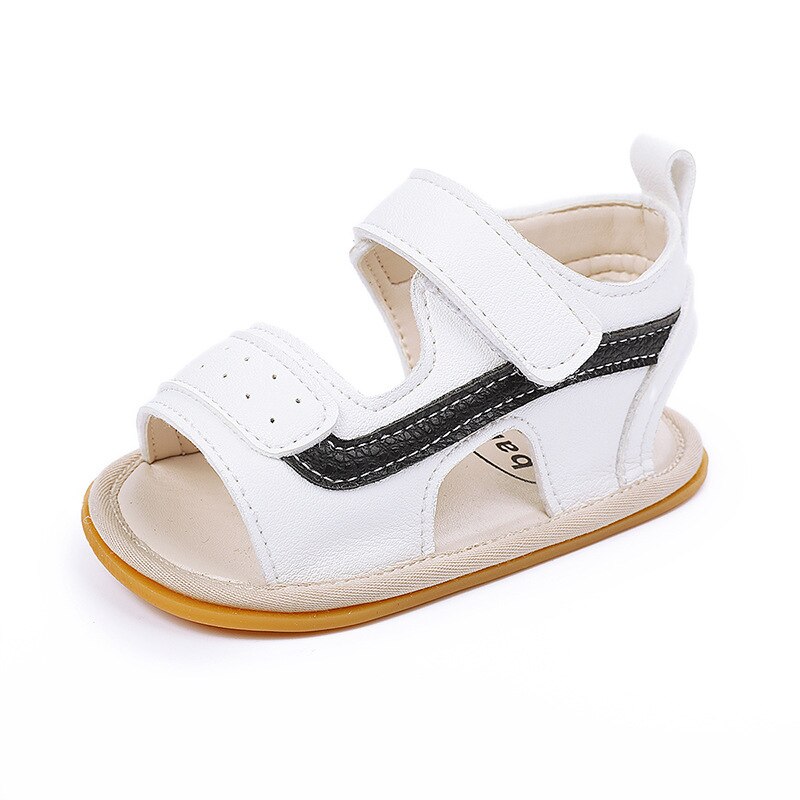 Recién Nacido bebé niña Zapatos niño Zapatos Chatos para niños pequeños sandalias de suela de goma suave Anti-Slip verano PU de cuero de cuna primeros zapatos de andar: White / 0-6 meses