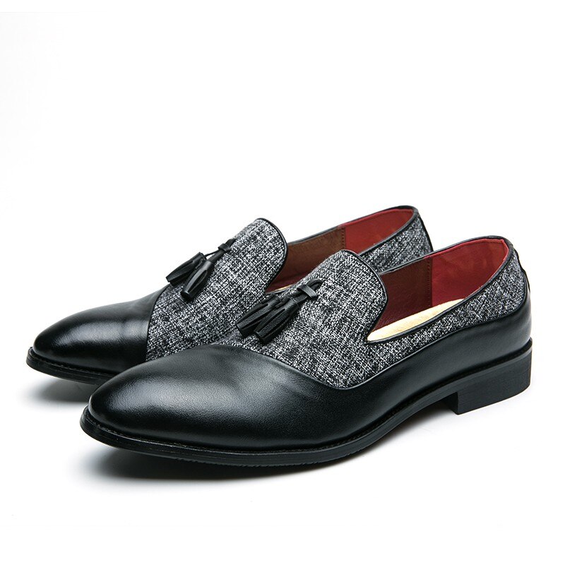 Fotwear Sky Blue Men Dress Shoes Tassel Men Loafers Slip On Men Smoking Shoes Big Size 46 45 Wedding Party Leather Shoes