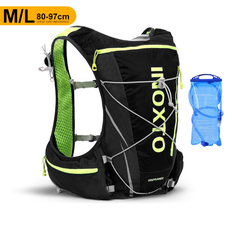 Chaleco de hidratación para correr de 8L, mochila para hombre y mujer, bolsas de agua para deportes al aire libre, Maratón, trotar, senderismo, mochila: Black M 1500ML