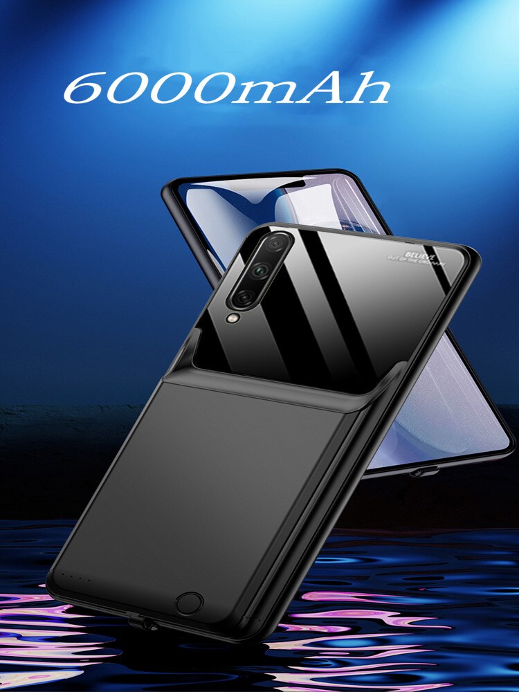 6000 mah:n akkulaturikotelo huawei honor 9x pro:lle pidennetty puhelimen virtakotelo ohut varavirtalähdepakkauksen lataussuojus