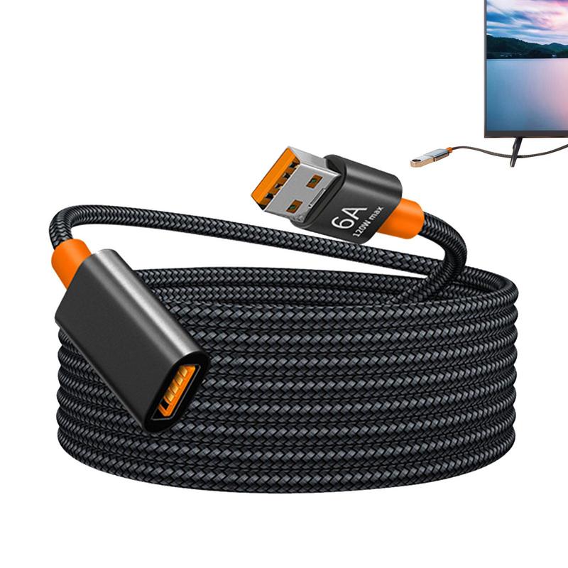 Przedłużacz USB Przedłużacz USB 2.0 Nylonowy, pleciony, długi kabel USB Szybki transfer danych dla myszy Klawiatura Napęd flash Drukarka