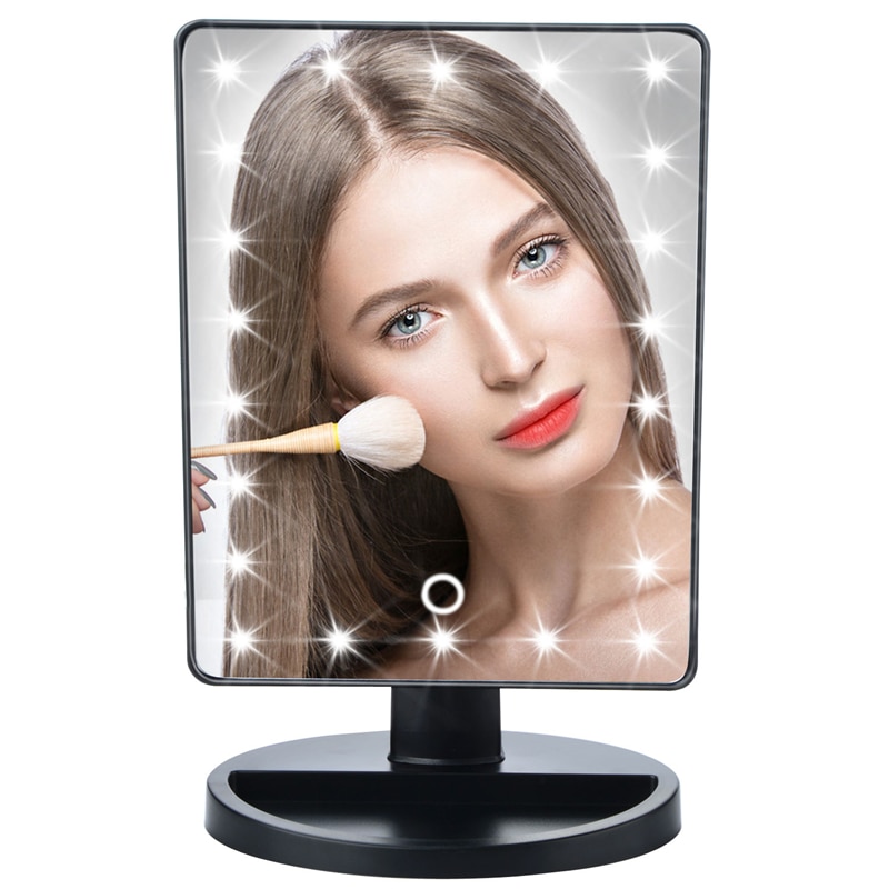 Led-touchscreen make-upspiegel, 10x vergrotende kaptafelspiegels met 22 led-lampjes, gezondheids- en schoonheidsverzorging, verstelbaar aanrecht