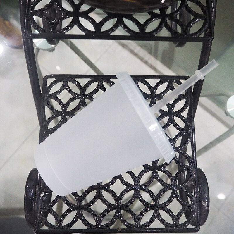 Transparent Ice Cold Drink Coffee Juice Tea Cup Reusable Straw Cup Plastic Iced Tumbler Travel Mug For Christmas Decor