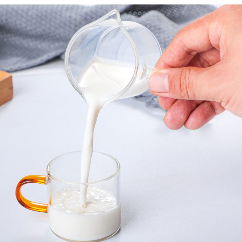 100ml Double Mouth Milk Jugs Small Glass Milk Cup Espresso Mug High Temperature Resistant Glass Milk Sharing Cup Coffee Mugs