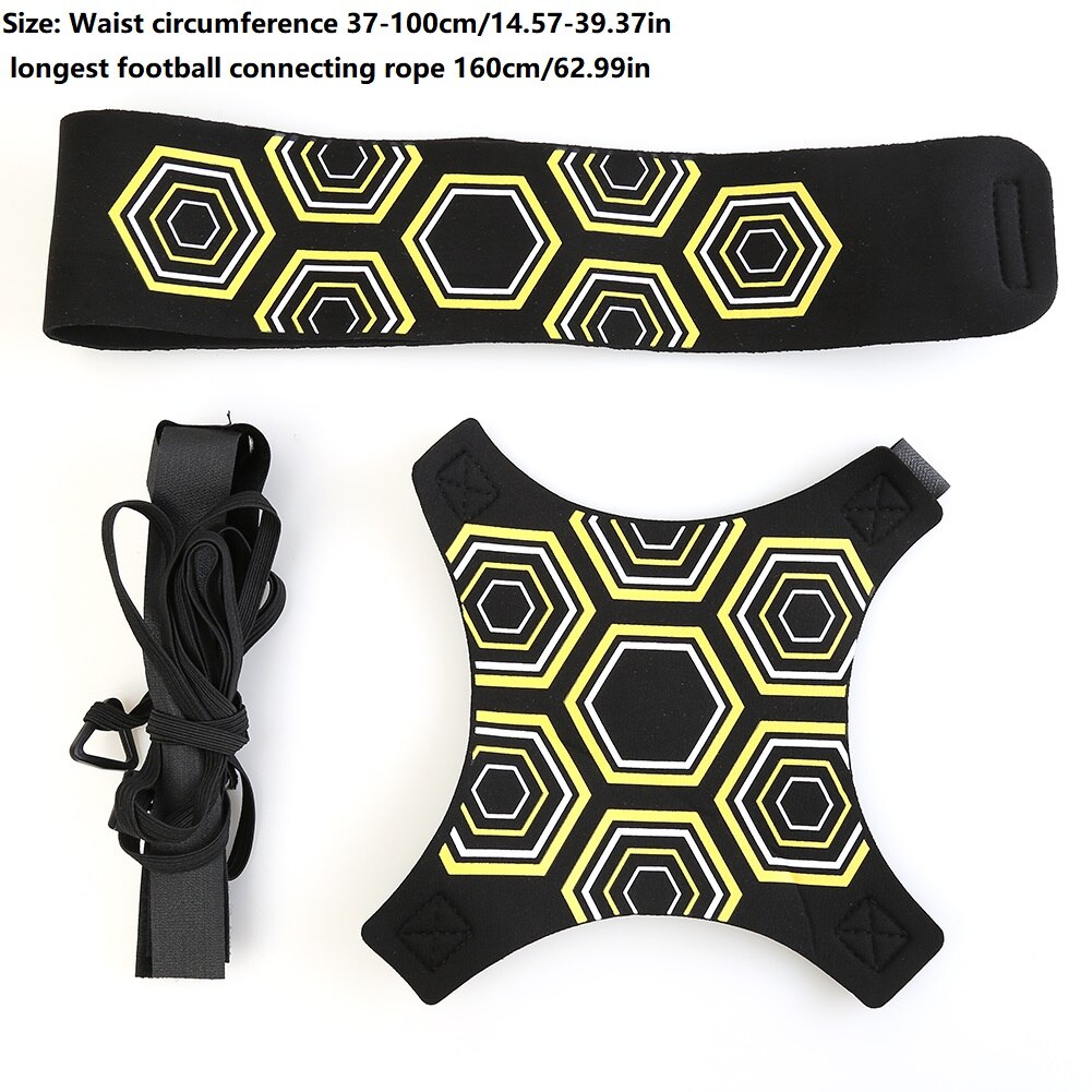 Soccer Ball Practice Belt Football Kick Training Belt Adjustable Trainer Train Equipment Practice Belt Hands Kids Adult Soccer: Yellow 1.6m