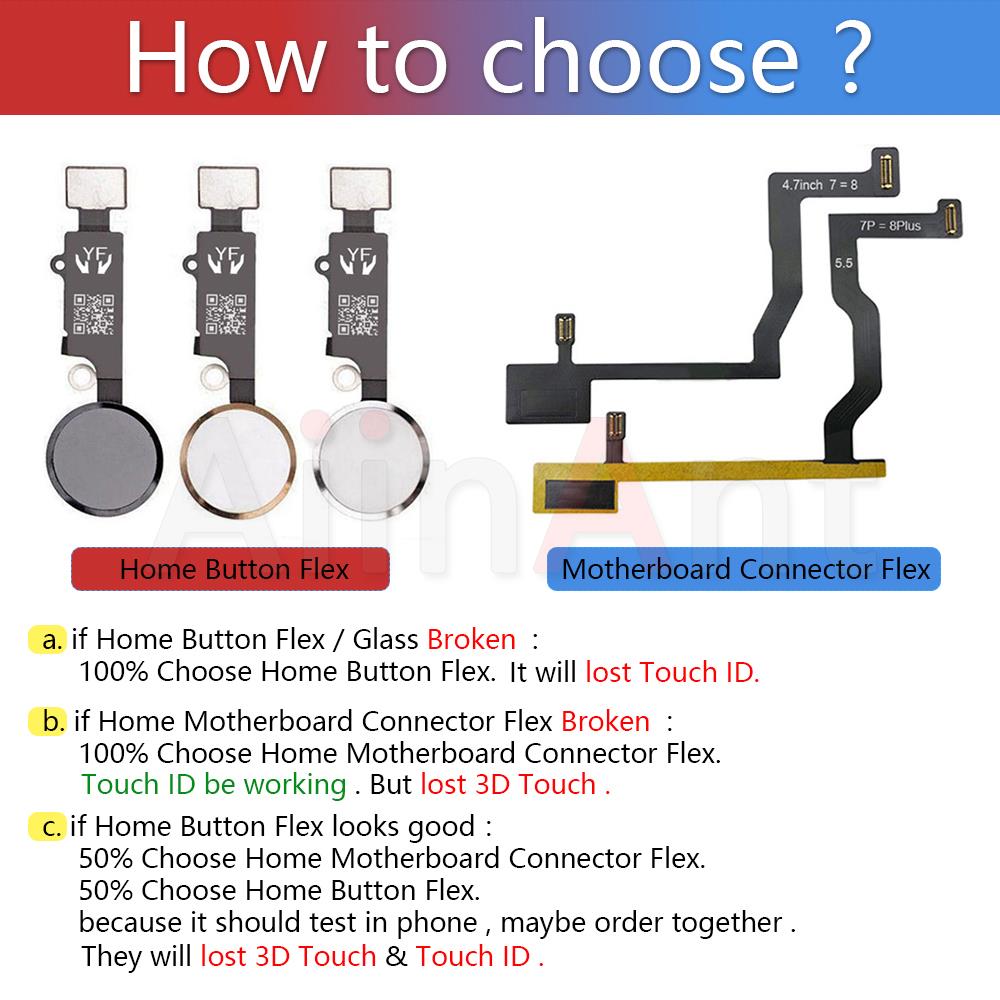 Aiinant Originele Home Knop Flex Voor Iphone 5 S Se 6 6 S 7 8 Plus 8 Plus 7Plus terug Thuis Flex Kabel Functie Vergadering