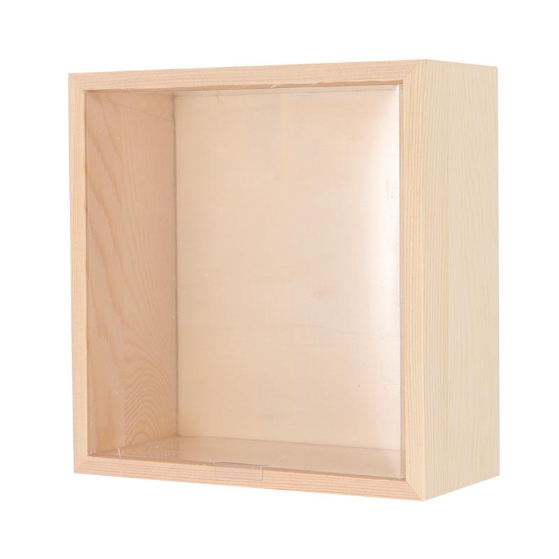 Caja de almacenamiento de madera con de ventana, caja de madera para guardar jabón, flor, , 1 unidad