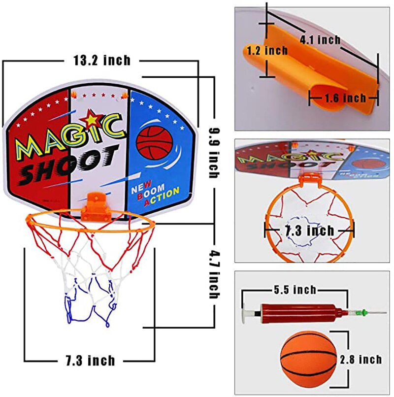 Backdrop Basket Ball Hoop Rack Educational Kids Children Toys Toy Balls Outdoor Indoor Fun Sports With ABC Stand Fabric Net Goal
