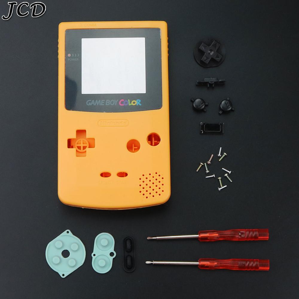 JCD For GBC Limited Edition Shell Replacement For Gameboy Color GBC game console full housing With Rubber Pads Screwdrivers: Yellow