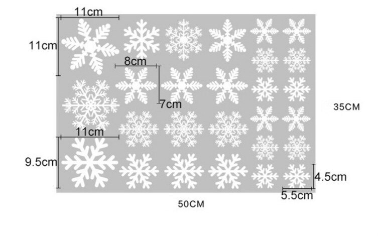 Kerst Sneeuwvlokken Raam Kleeft Decals Winter Decoraties Ornamenten Feestartikelen: 27Pcs snowflake