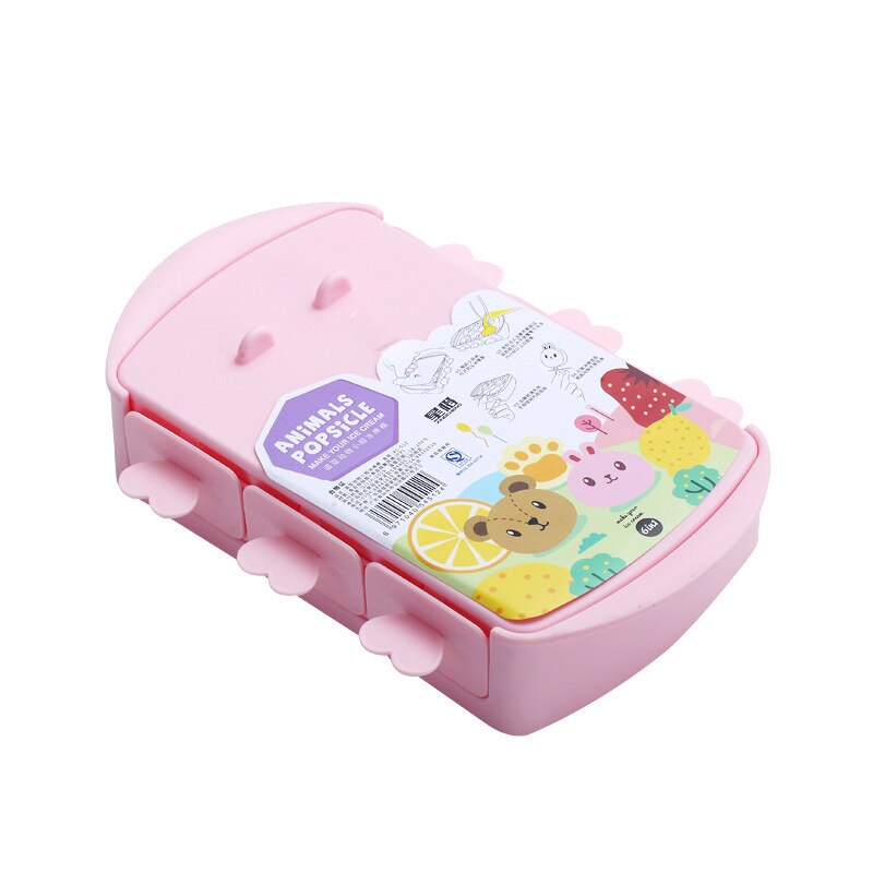 6 Grid Cartoon Ice Molds Plastic Molds Ice Tray Home Bar Party Ice Hockey Holes Making Box Molds with Cover DIY Moulds