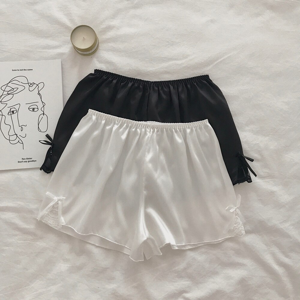 Sleep Bottoms Women Lace Solid Pajama Shorts Girls Summer Sleepwear Breathable Safety Outwear Sweet Students Thin Lounge Wear