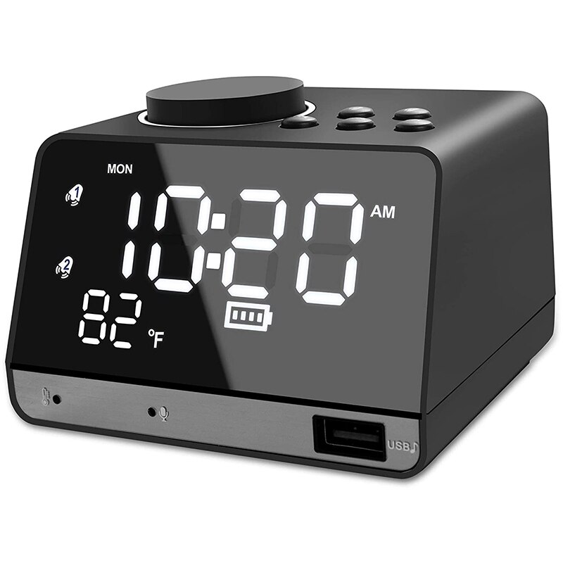 Digital Alarm Clock Radio, Dual Alarm with Bluetooth Speaker, Weekday/Weekend Mode, Snooze, FM Radio Sleep Timer: Default Title