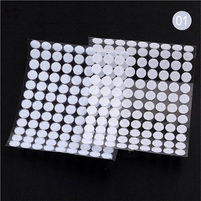 100Paare 10mm Mehrfarbig Verschluss Klebeband Punkte Nylon Klebrige Klettverschlüsse Haken Und Schleife Magie Aufkleber Doppelseitige Runde Selbst -klebstoff: 10mm 100Paare Weiß