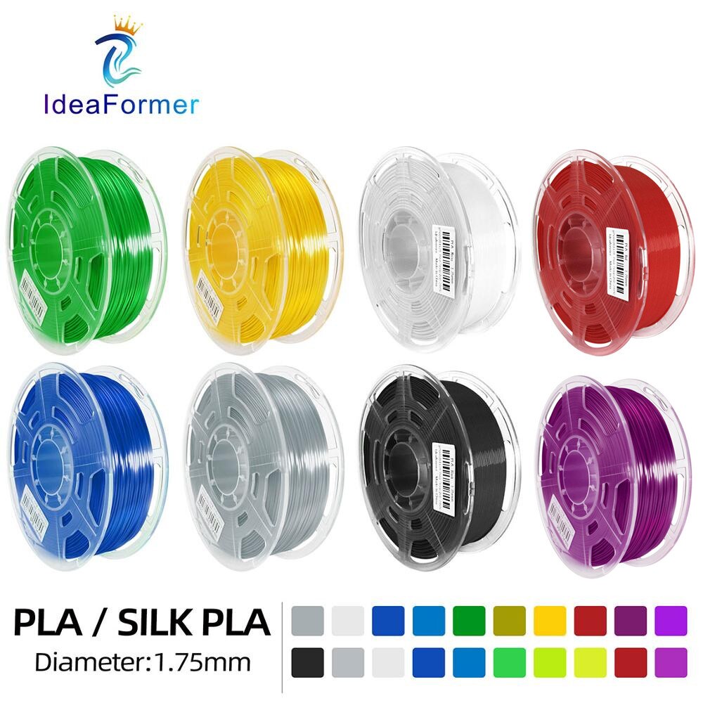 Ideaformer 1.75Mm Pla Zijde-Pla Filament 1Kg Transparante Spool Multi-Coloured Verbruiksartikelen 3D Plastic Printing Materialen filamento.