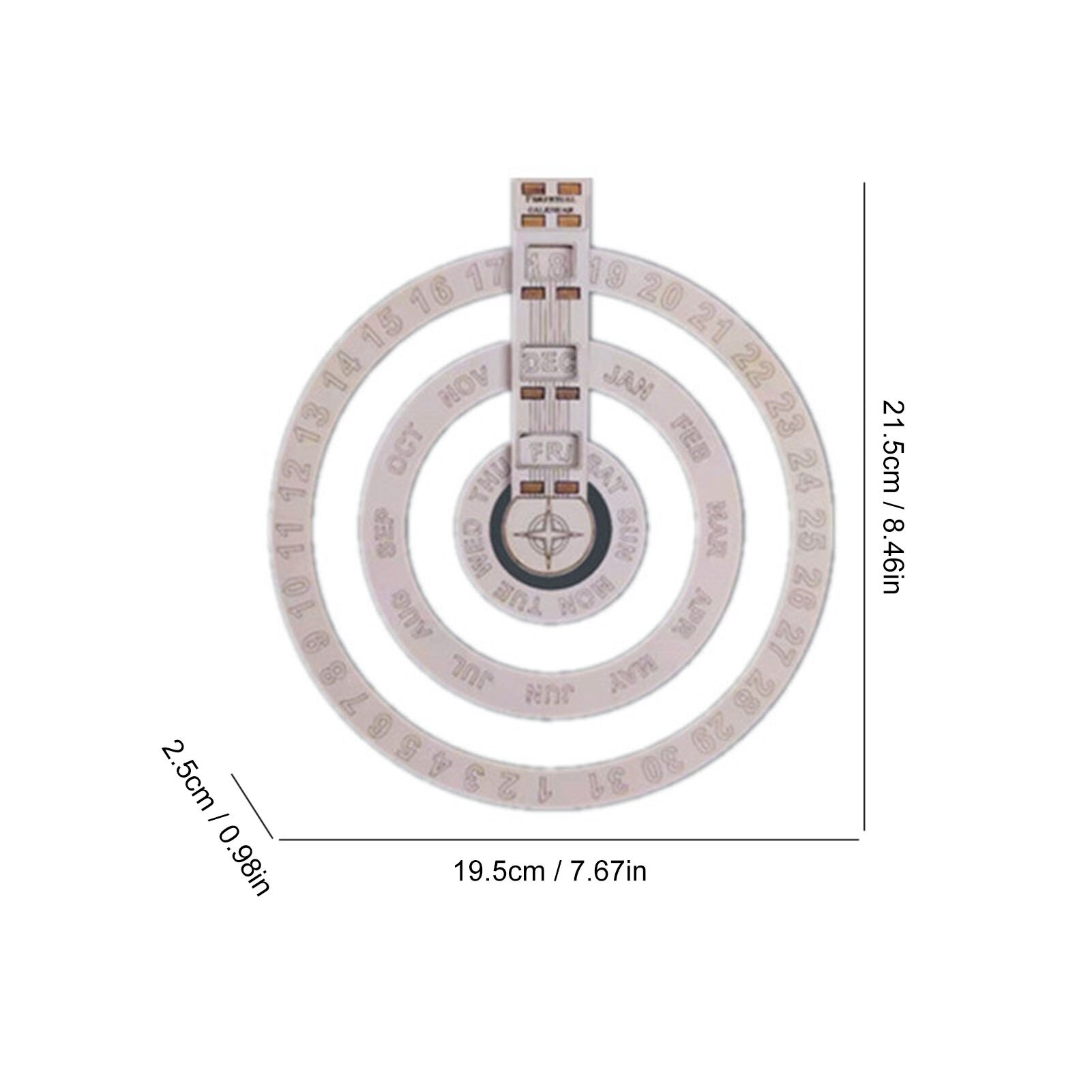 Wooden Rotary Calendar Wooden Round Rotating Calendar Wall Decoration Perpetual Calendar