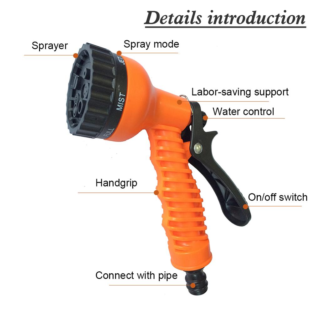 Expandable Flexible Garden Hose Car Washing Gardening Hose with 7 Function Nozzle