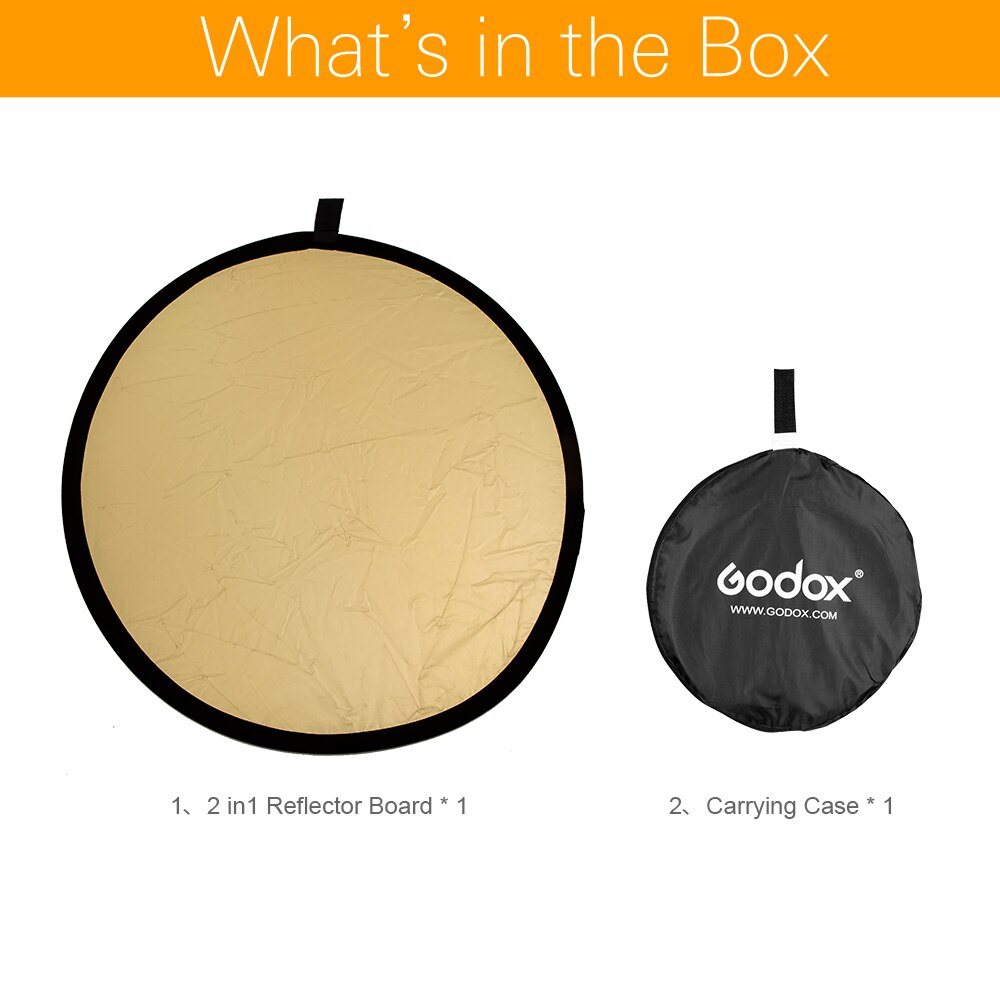 Godox 60X90Cm 80Cm 110Cm 100X150Cm 150X200Cm 2 In 1 inklapbare Licht Ronde Fotografie Reflector Voor Studio Multi Photo Disc