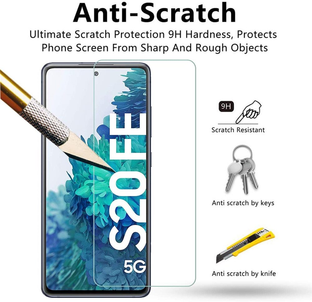 3 stuks screenprotector voor samsung galaxy  s20 fe a50 a40 a60 m51 a21s gehard glas beschermglas op samsung  s20 fe 5g glas