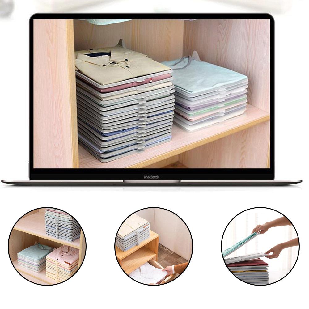 Organizador de camiseta 5 peças, organizador para camisas, placa de roupas, divisor empilhável, organizador de camisetas e placa dobrável, com 10 peças