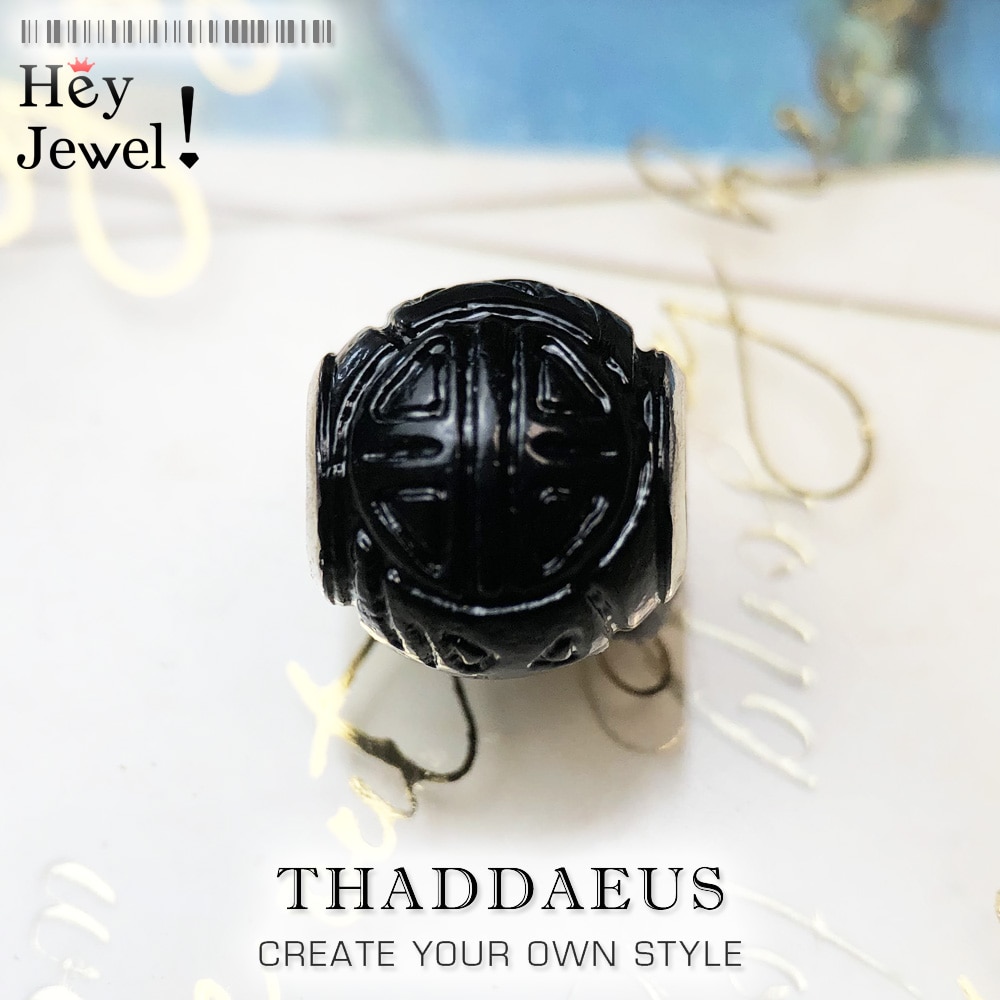 Koraliki szanghaj, 925 szterling srebro czarny uroki pasuje bransoletka europa naszyjnik azjatyckie prezent akcesoria biżuteryjne dla kobiet i mężczyzn