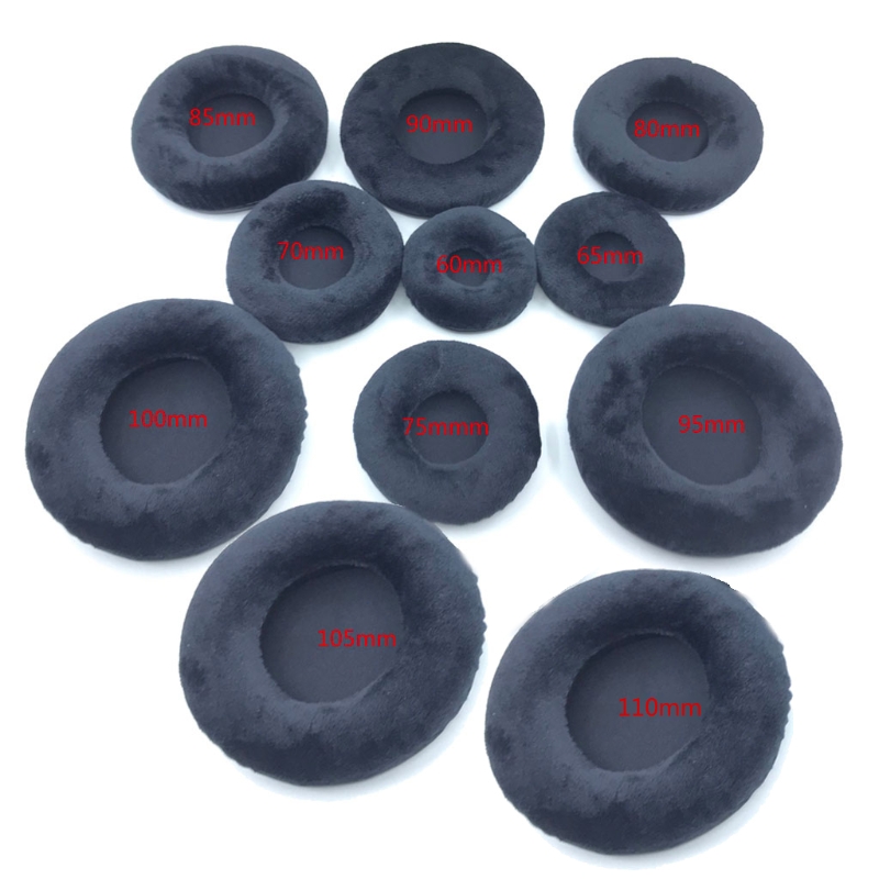 Almohadillas para auriculares, orejeras terciopelo piezas reparación auriculares 60mm-110mm