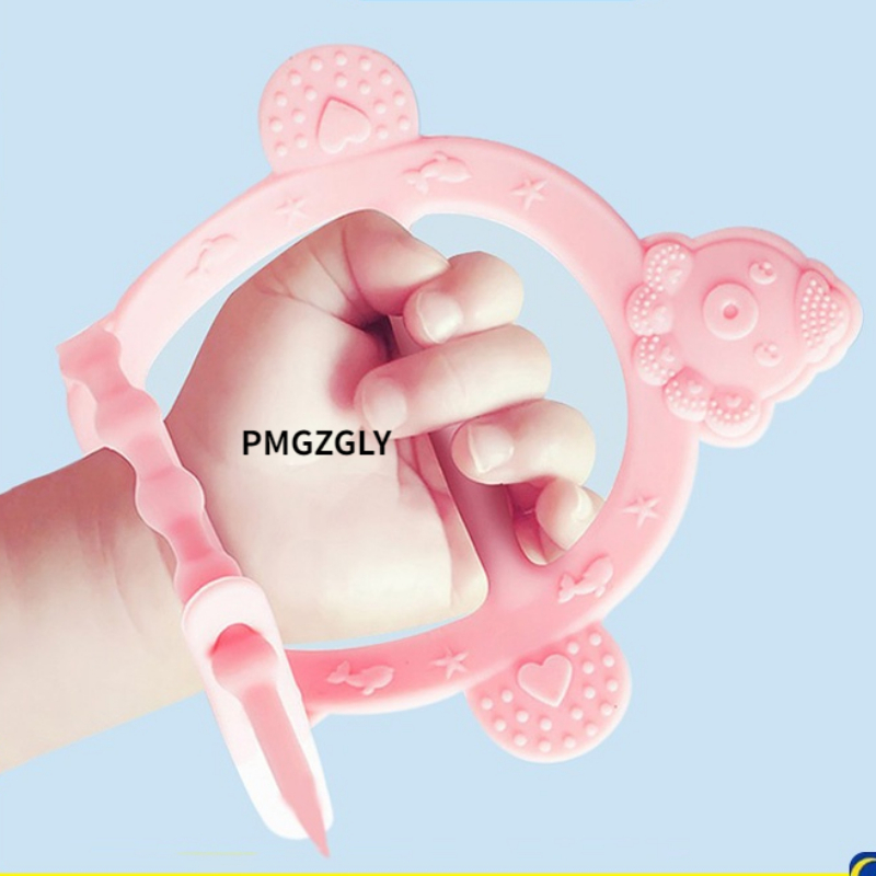 Baby Toothbrush Small Anti-card Throat Soft Hair Toothbrush Hand Ring Training Grip Toothbrush Children Chewing silicone brush