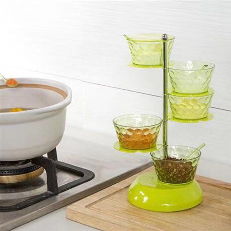 Multi-layer Spice Jar Practical Convenient Rotatable Spice Case Seasoning Box Storage Container for Restaurant Kitchen Home