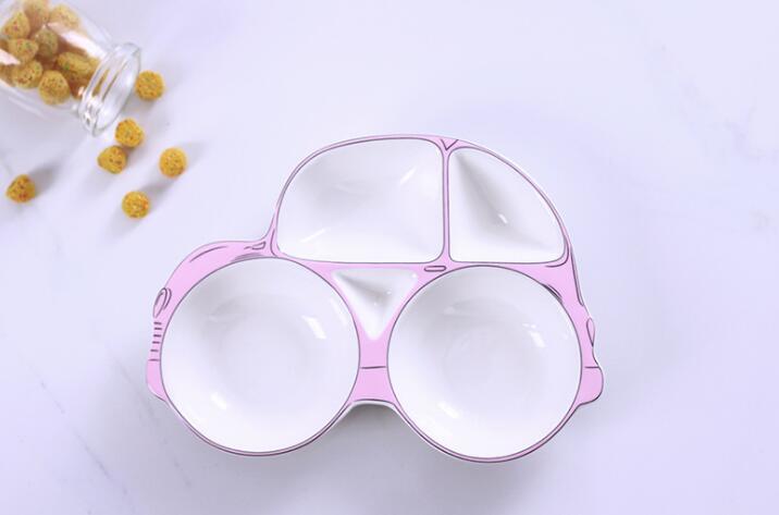 Assiette en céramique créative en forme de voiture, meilleure , vaisselle pour enfants, fruits secs sains, assiette à Dessert, bons pour enfants, 1215: pink