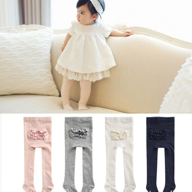 Girls Cotton Plain Toddler Baby Tights Newborn Heart Pantyhose 4 Style Cute Stockings