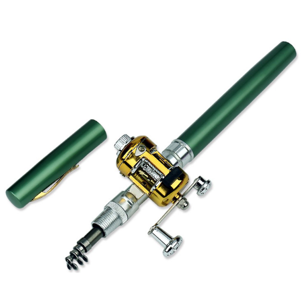 Pen Type Fishing Rod Mini Pocket Ice Fishing Rod: Green