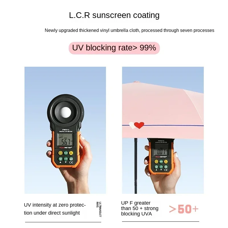 J-formet håndtakslomme mini-paraply anti-uv paraguas solparaply regn vindtett 3 sammenleggbare bærbare paraplyer for kvinner og barn