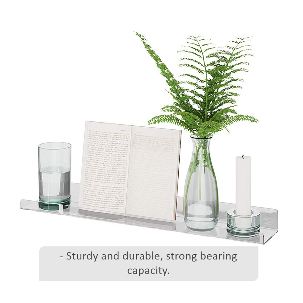 Gennemsigtig badeværelse hylde flydende hylder akryl moderne display rack vægindretning opbevaring rack hjem arrangør