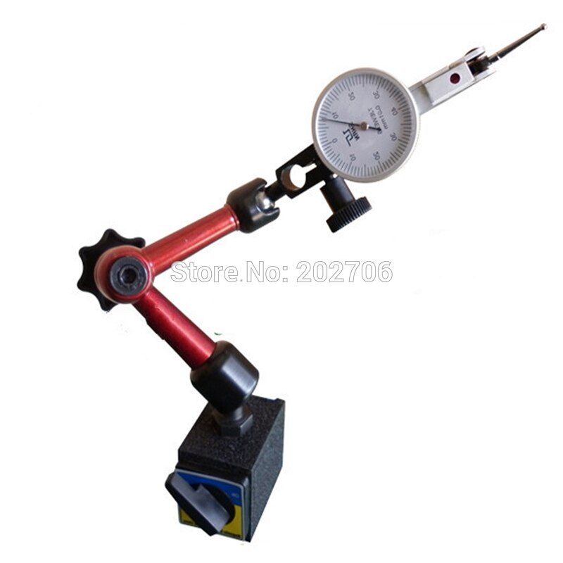 ! High Precision 7 JEWELS DIAL TEST INDICATOR 0.8 *0.01mm + Universal MAGNETIC BASE with Super Magnetic Force