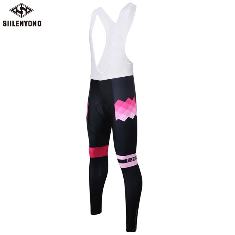 Siilenyond dames winter thermische fietsbroek met bretels schokbestendig mtb fietsbroek met coolmax 3d gelvulling