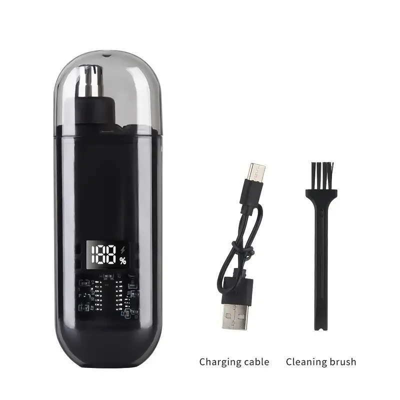 2 In 1 Electric Portable Ear And Nose Hair Trimmer Clipper Painless Portable Eyebrow For Men nose hair: Orange
