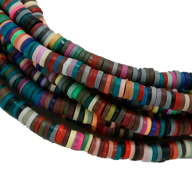 Mixed Color 3/4/5/6mm 400pcs Polymer Clay Chip Disk Loose Spacer Beads for Handmade Craft Sweing Cloth Jewelry: Mix dark color 5mm