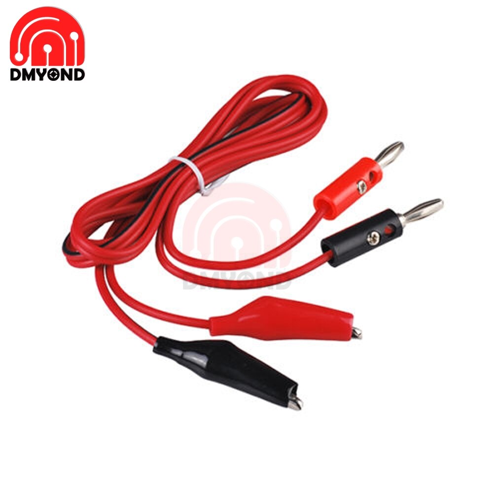 1M Wire 5A AV Banana Plug Crocodile Clamps Alligator Clip Cable Lead Connector Dual Tester Probe for Multimeter Measure Tool