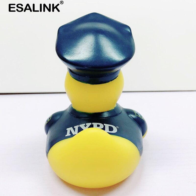 ESALINK 8-12Cm Bath Toys Rubber Duck Police Duck Water Toy Cartoon Shower Floating Toy Baby Toys For Girls