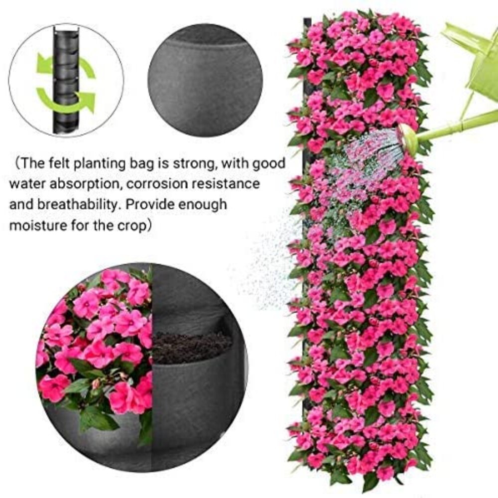 Lodret hængende haveplanter blomsterpotte layout vandtæt vægmontering hængende blomsterpottepose indendørs udendørs brug