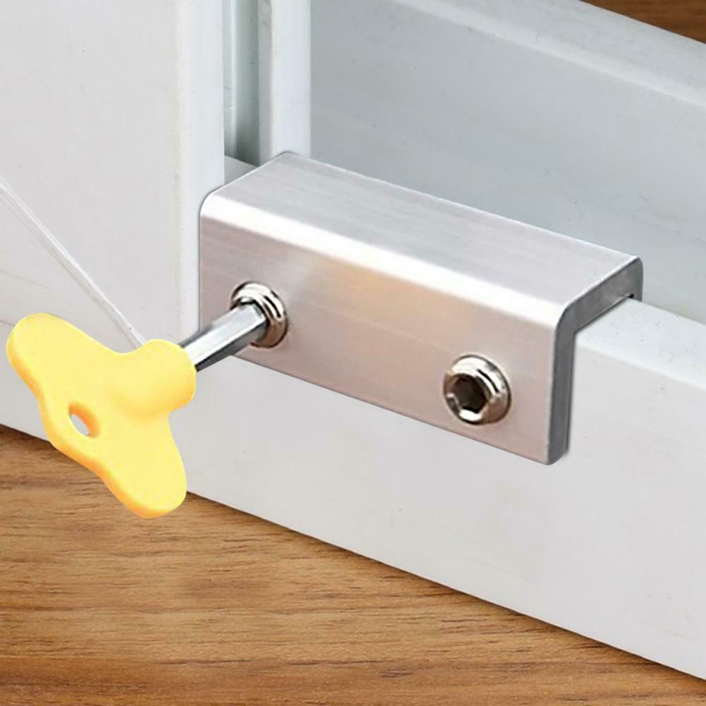 Doors and Windows Track Restrictor Aluminum Door Safe Sliding Window Catch Children Security Sash Lock