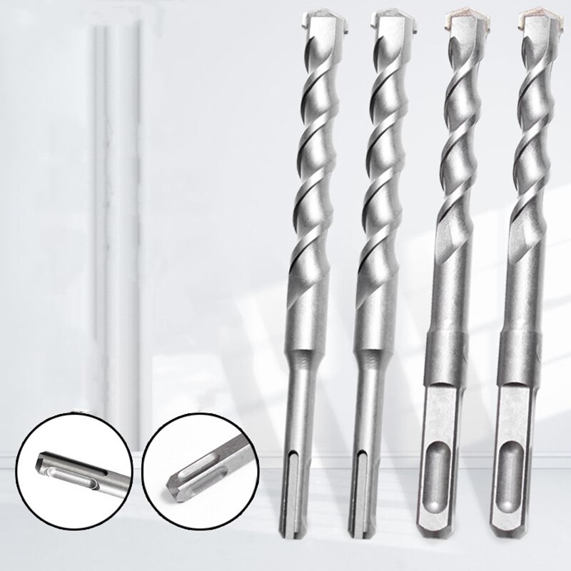 Square Shank Four-Hole Round Shank Impact Drill Bit 12.5MM Elevator Installation Stone Concrete Alloy Electric Hammer Drill Bit