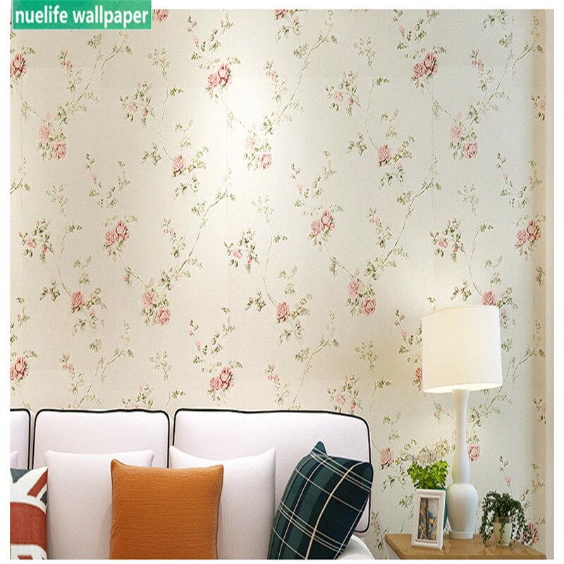 Landelijke stijl rose bloemen vliesbehang restaurant woonkamer hotel trouwzaal slaapkamer sofa TV wall paper