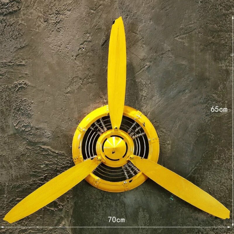 Vintage Industriële Stijl Decoraties Vliegtuig Propeller Ijzeren Muur Decoratie Bar Internet Cafe Hanger Wanddecoratie: Yellow2