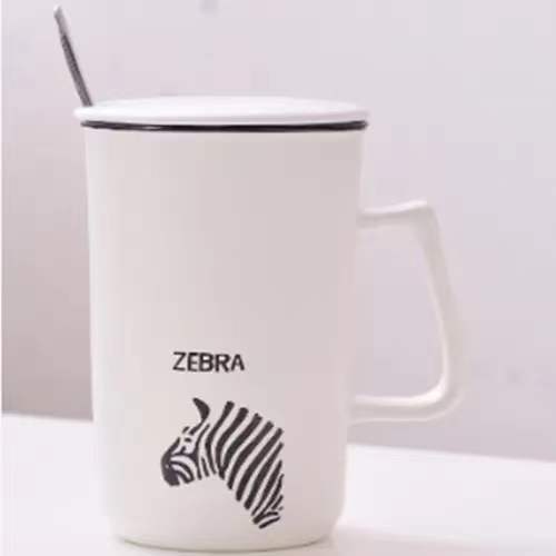 2022 Engels Keramische Cup Beker Met Deksel Lepel Koffiekopje Grote Capaciteit Melk Cup Ontbijt Cup Paar Cup water Cup: 5