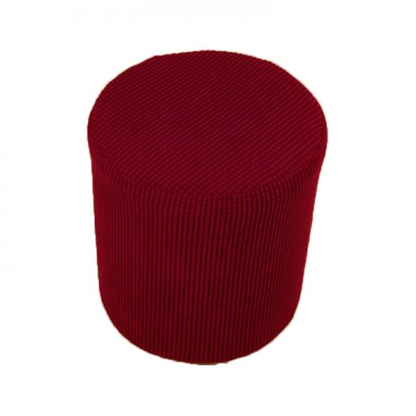 Hoes stretch ottoman meubelbeschermer ronde bank bankhoes grijs: Rood
